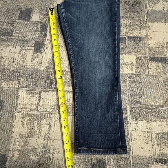 Aeropostale Capri Womens Jeans 9/10 Blue Dark Denim Flap Pockets Low Rise Pants - Picture 7 of 11